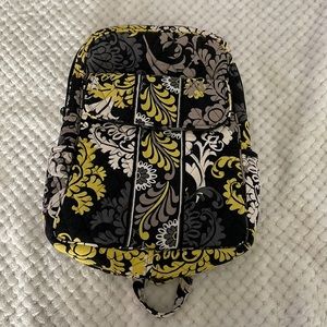 Vera Bradley black green and white mini backpack